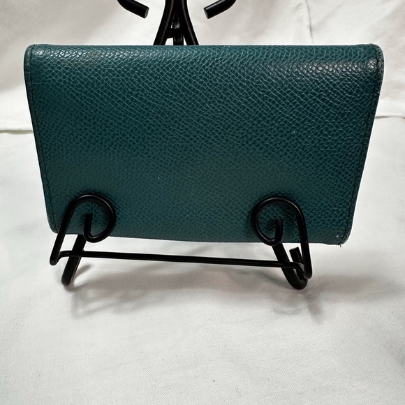 Salvatore Ferragamo Gancini 6 Key and Card Holder Green Leather EUC - Picture 2 of 7